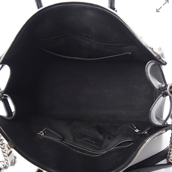 SAINT LAURENT Large Zipped Supple Sac de Jour Duffel Bag w/ chain strap - Picture 2 of 10